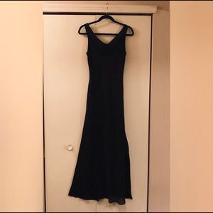 Flowing Black Chiffon Prom Dress